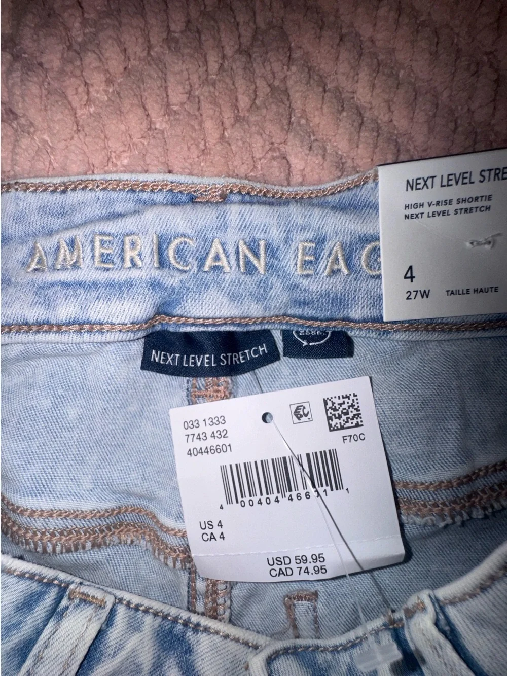 American Eagle High Rise Shortie Shorts NWT Next Level Stretch Distressed Size 4